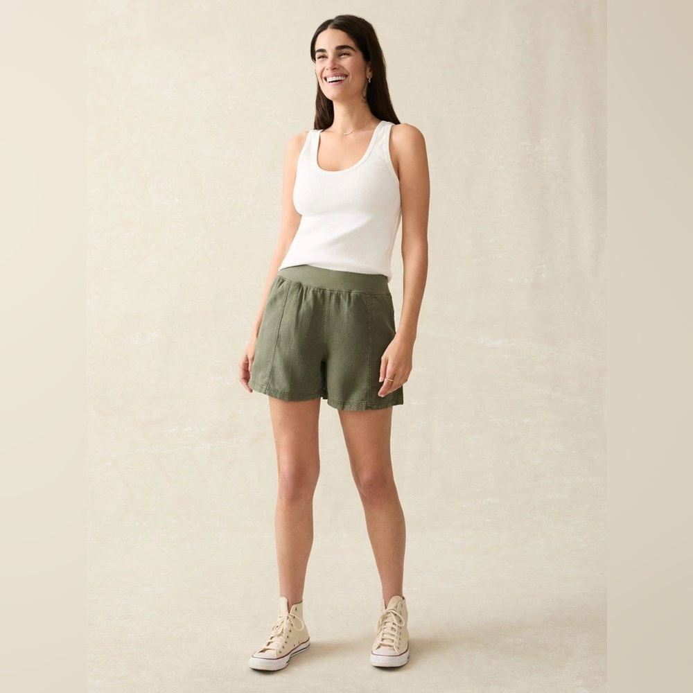 Faherty Arlie Short Linen Organic Cotton Shorts M